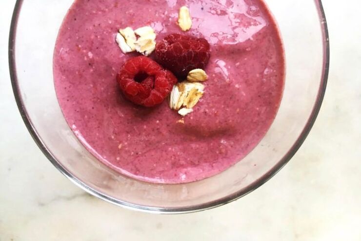 Raspberry Oatmeal Slimming Smoothie