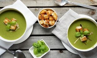 Dietary puree soups from the drinking menu